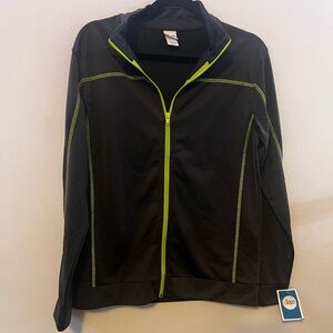 NWT Boys Black and Neon Green Zip-Up Jacket Size XL